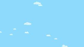 What's the background color of a cartoon sky? Blue Sky Full Of Clouds Moving Left To Right Cartoon Sky Background Flat Animation Stock Footage Video Of Fall Heaven 118248594