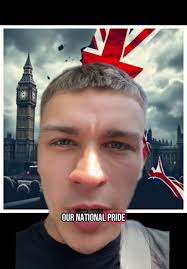 Man in Union Jack Suit Paying Respect