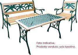 Tavolo da Giardino in Ghisa e Legno DECORO PALMA - Arredo Giardino e Tavoli  da Giardino Prezzoforte