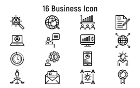 Download 16 Business Icon Set Graphic By Captoro Creative Fabrica PSD Mockup Templates