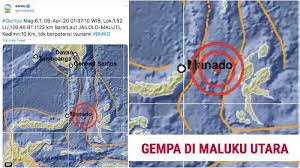 Gempa bumi yang terjadi merupakan jenis gempa bumi dangkal akibat adanya aktivitas subduksi. Bmkg Gempa Bumi Terkini 6 1 Sr Di Maluku Utara Atau Malut Tak Berpotensi Tsunami Doa Dibaca Tribun Timur