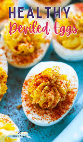 The eggs gently cook using a quick boil and then simmer to yield solid golden yolks and tender whites. Healthy Deviled Eggs Mae S Menu
