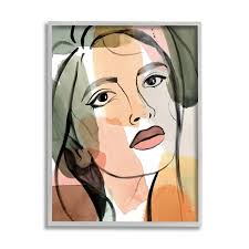 Stupell Industries Female Portrait Bold Lips Abstract Paint Strokes,16 x  20,Designed by Annie Warren