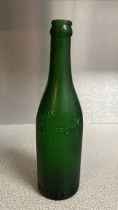 Antique Evergreen Green Glass John Heldt Long Branch NJ Beer Bottle