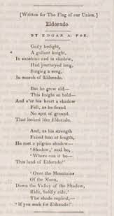 If the poem is funny they recite it accordin gly. Eldorado Poem Wikipedia