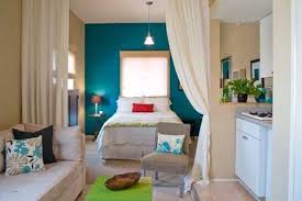 Studio Apartment Setup Ideas With Turquoise Wall Color Apartment Bedroom Decor Small Apartment Living Room College Apartment Decor