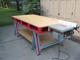Watch as ron introduces his paulk workbench ii with router table. Love The Paint Job On This Paulk Workbench Workbench Paulk Woodworking Diy Paulk Workbench Workbench Woodworking