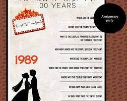 Some good prayers for a 50th wedding anniversary include prayers that thank god for the many years the couple enjoyed together such as the some good prayers for a 50th wedding anniversary include prayers that thank god for the many years th. 50th Wedding Anniversary Trivia Game Trivia Questions 1969 Etsy Wedding Games Wedding Games For Guests Simple Wedding Dress Beach