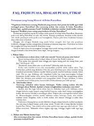 Orang yang berpuasa memiliki dua kebahagiaan, yaitu kebahagiaan ketika berbuka puasa dan kebahagiian. Tanya Jawab Puasa