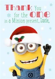 This easy minion greeting card is fun to make and will make a great addition to any gift. Despicable Me One In A Minion Christmas Thank You Card Moonpig