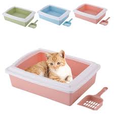 Semi Tertutup Tinggi Pagar Hewan Peliharaan Kucing Toilet Dilepas Kucing Kotak Sampah Toilet Anjing Tray Bersih Sendok Rumah Plastik Kotak Pasir Perlengkapan Kotak Kotoran Kucing Aliexpress