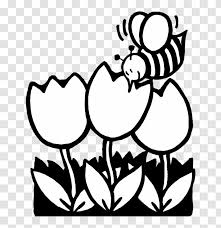 Bee beauty , cartoon bee transparent background png clipart. Black And White Coloring Book Spring Clip Art Leaf Cartoon Bee Page Transparent Png