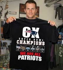 New England Patriots 6x World Champions Super Bowl Football Men Women T Shirts Men And Women T Shirt S 6xl Patriots Super Bowl Football New England Patriots