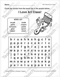 In second grade, kids expand their critical thinking skills and begin researching topics. Word Search Art Supplies Printable Word Searches Skills Sheets