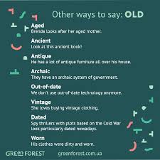Synonyms To The Word Old Other Ways To Say Old Sinonimy K Anglijskomu Slovu Old English Phrases English Writing Other Ways To Say