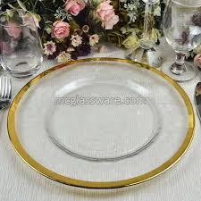 Select a category uncategorized tablecloths napkins chair covers charger plates accessories centerpieces table. Gold Rimmed Clear Glass Charger Plate Buy Glass Charger Plate For Best Price At Usd 8 5 Piece Approx