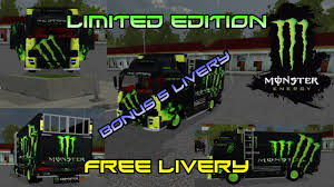 Bagi Bagi Livery Truck Canter Limited Edition Monster Energy Bonus 5 Livery Youtube One modification is the addition of dolls & full sticker on the bus section with the right color combination.
