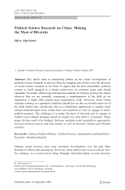 To write an excellent political science research paper, it. Pdf Political Science Research On China Making The Most Of Diversity