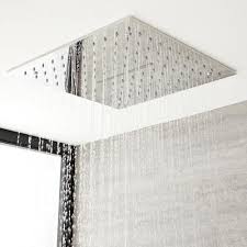 They give that fun intriguing look. Milano Arvo Modern 400mm Square Ceiling Mounted Recessed Shower Head With Water Blade Polished Chrome