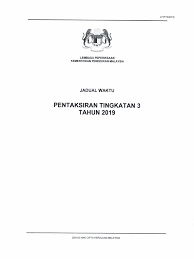 Untuk makluman menerusi portal lembaga peperiksaan malaysia (lp), telah mengumumkan jadual peperiksaan pentaksiran tingkatan 3 2020 yang akan. Jadual Peperiksaan Umum Pt3 2019