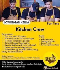 Lowongan kerja part time jogja untuk pelajar smp. Crew Kitchen Part Time Jogja Atmago