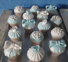 Then found white bath beads and wrapped them in green cellophane and put ribbons on … Baby Boy Shower Cupcakes White And Blue Cakecentral Com