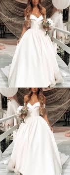 Looking an satin gowns for your special occasion ? Deep V Neck Ball Gowns Satin Wedding Dresses Off The Shoulder By Meetbeauty 159 44 Usd Wedding Wedding Dresses Wedding Dresses Satin Ball Gown Wedding Dress