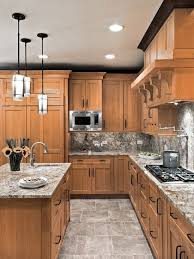 Looking For Pics Of Mid Tone Cabinets With Light Countertops This Is Too Busy With The French Country Kitchen Cabinets Tuscany Kitchen Interior Design Kitchen