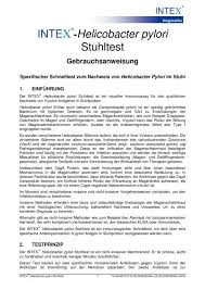 Das bakterium helicobacter pylori kann den magenschleim besiedeln & eine entzündung verursachen ► was sie dagegen tun können, erfahren sie hier! Intex Helicobacter Pylori Stuhltest Intex Diagnostika Com