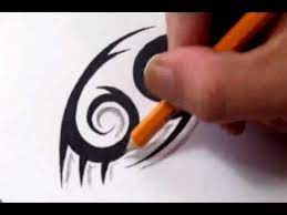 Start by making a seed like shape for the top part of the ribbon. Cancer Tattoos How To Draw A Simple Tribal Star Sign Youtube