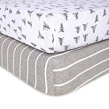 Amazon Com Burt S Bees Baby Fitted Crib Sheets 2 Pack Boys Unisex 100 Organic Cotton Crib Sheet For Standard Crib And Toddler Mattresses Pine Forest Everything Else