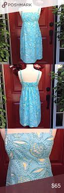 Lilly Pulitzer Sun Dress Blue With Shells And A Touch Of