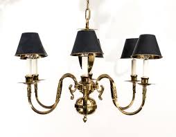 At one point, hollywood lights were a chic way to add glam to your bathroom. Sheraton Style Brass Chandelier 6 Light Black Shades For Sale At 1stdibs