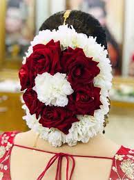 Artificial Flowers Hair Bun Flowers In Hair Bridal Hairstyle Indian Wedding Bridal Hair Flowers