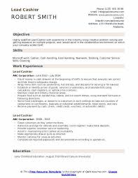 Lead Cashier Resume Samples Qwikresume