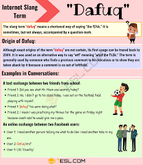 Dafuq Meaning What Does The Popular Slang Term Dafuq Mean 7 E S L Learn English Words English Words Learn English