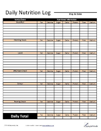 daily nutrition log pdf food log food journal food