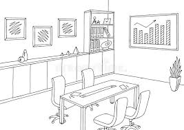 Office building clipart black and white. Office Meeting Room Graphic Black White Interior Sketch Illustration Vector Stock Vector Illustration Of Meeting Modern 111458368