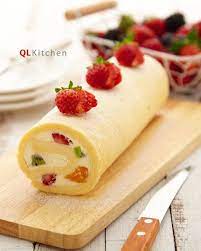 Recipe Dessert Recipe Fruity Vanilla Swiss Roll Recipe Asian Desserts Desserts Cake Roll
