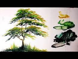 Cara Gampang Melukis Pohon Menggunakan Cat Acrylic Acrylic Painting Youtube Lukisan Pohon Pohon Cat Air Lukisan Akrilik