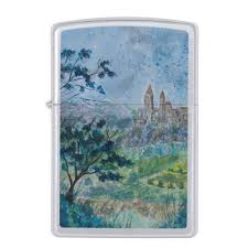 Watercolor Village On The Hills Zippo Lighter Zazzle Com Zippo Lighter Zippo Collection Zippo