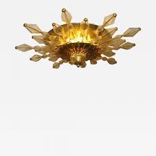 French sunburst starburst flush mount plafoniere ceiling, 20 inch astra sputnik semi flush mount lamp gold spike starburst light mid century, livex lighting utopia 20 in 4 light satin brass. 1980s Italian Unique Gold Brass And Amber Murano Glass Sunburst Flush Mount