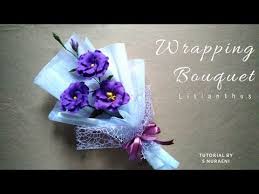 Wrapping Bouquet Lisianthus Felt Flower Cara Membuat Buket Bunga Flanel Youtube Felt Flower Bouquet Felt Flowers Felt Flower Tutorial