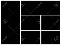 Comics page grid layout, abstract photo frames and digital photo wall template set. Black And White Base Frame For Collage Creating Stock Photo Picture And Royalty Free Image Image 25601975