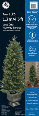 Inspired by lush wintry forests, this artificial tree has 483 branch tips (483 pvc) and 200 incandescent clear lights. 00099 Ge Just Cut Pre Lit Norway Spruce 4 5 Ft Color Choice Led 150ct 7mm Lights Warm White Multi Holiday Lighting Support