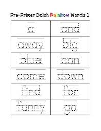 Kindergarten Rainbow Traceable Sight Words Preprimer Dolch Word Work Center Word Work Centers Dolch Words Word Work