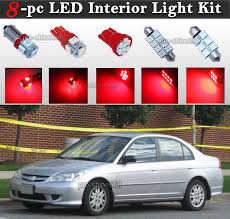 The process is the same in all generation seven and eight (2001 to 2005, 2006 to 2010) civics, with the exception of the 2001 to 2005 civic si hatchback model. 8 Pc Red Led Interior Light Bulbs Package Kit Fit 2001 2005 Honda Civic Lx Ex Si Ebay