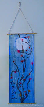 The Idea For These Chinese Inspired Plum Blossom Scrolls Came From V K Bowerman S Flickr Photostream Featuring Many Intere Chinese Art China Art Elementary Art
