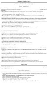 alternative investment services resume