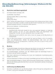 Welche das im einzelnen sind, ist im sozialgesetzbuch. Dienstbarkeitsvertrag Lebenslanges Wohnrecht Fur Ein Stockli Muster Zum Download